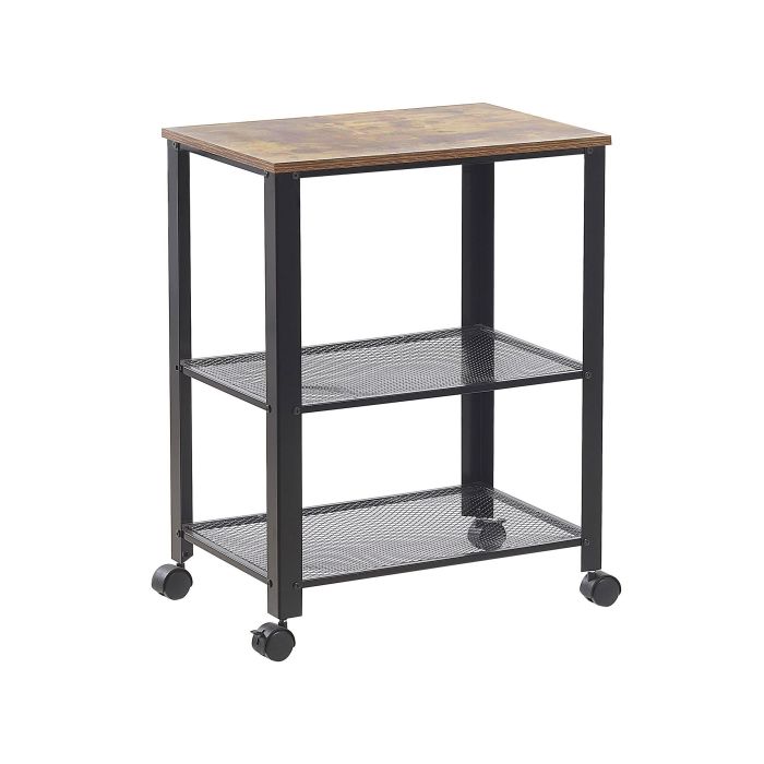 3 Tier Metal Kitchen Trolley Black BOLZANO