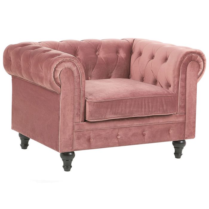 Velvet Armchair Pink CHESTERFIELD