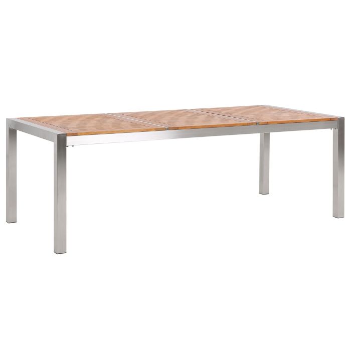 Eucalyptus Garden Dining Table 220 x 100 cm Light Wood GROSSETO
