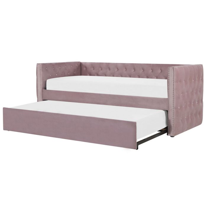 Velvet EU Single Trundle Bed Pink GASSIN