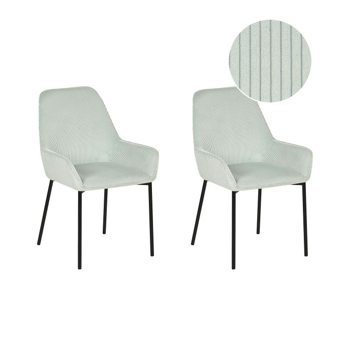 Set of 2 Jumbo Cord Dining Chairs Mint Green LOVERNA