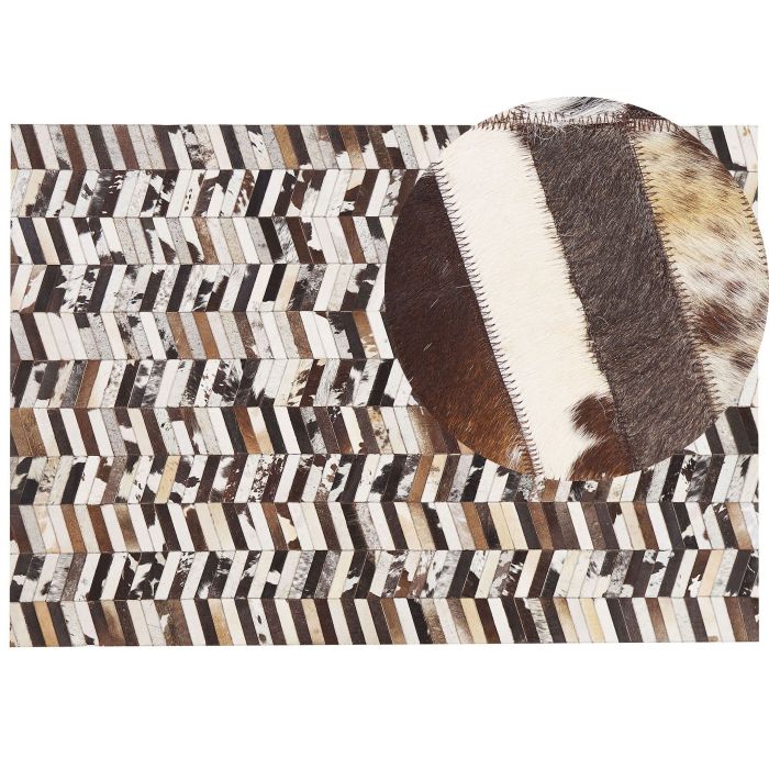 Cowhide Area Rug 160x230cm Brown and White