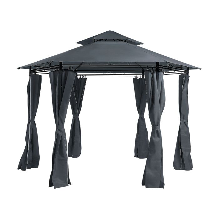 Gazebo âŒ€ 350 cm Dark Grey PORTEL
