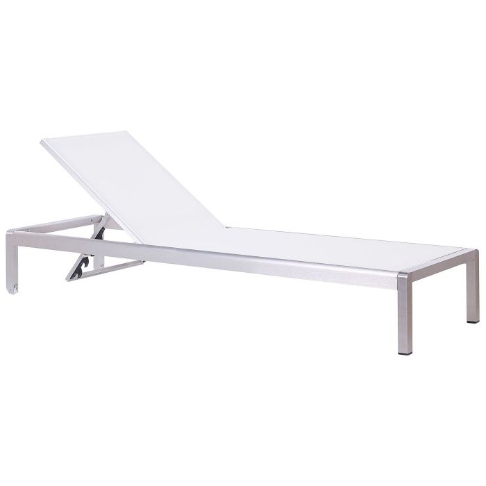 Aluminium Reclining Sun Lounger White FOSSATO