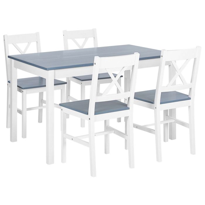 Wooden Dining Set White MOANA