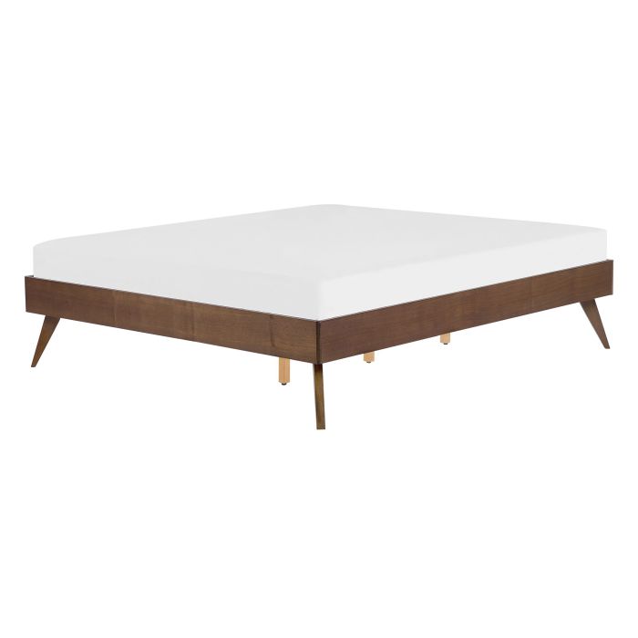 EU Double Size Bed Dark Wood BERRIC