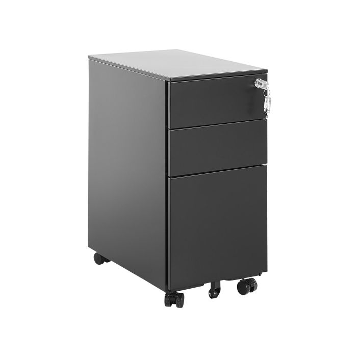 3 Drawer Metal Filing Cabinet Black BOLSENA