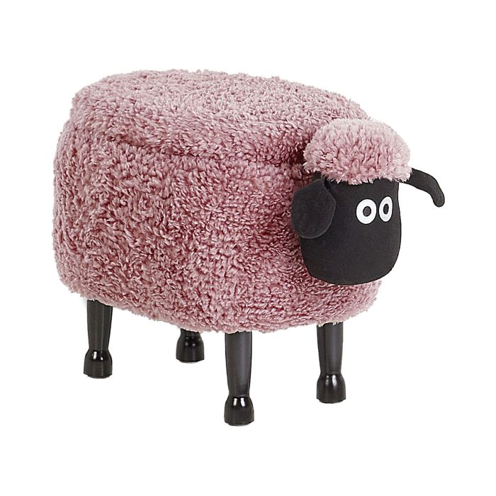 Fabric Storage Animal Stool Pink SHEEP