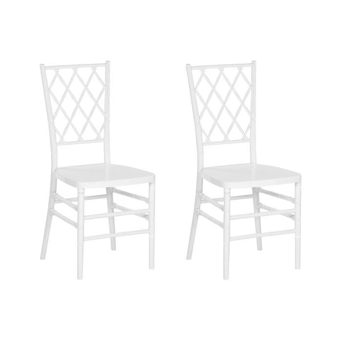 Set of 2 Dining Chairs White CLARION