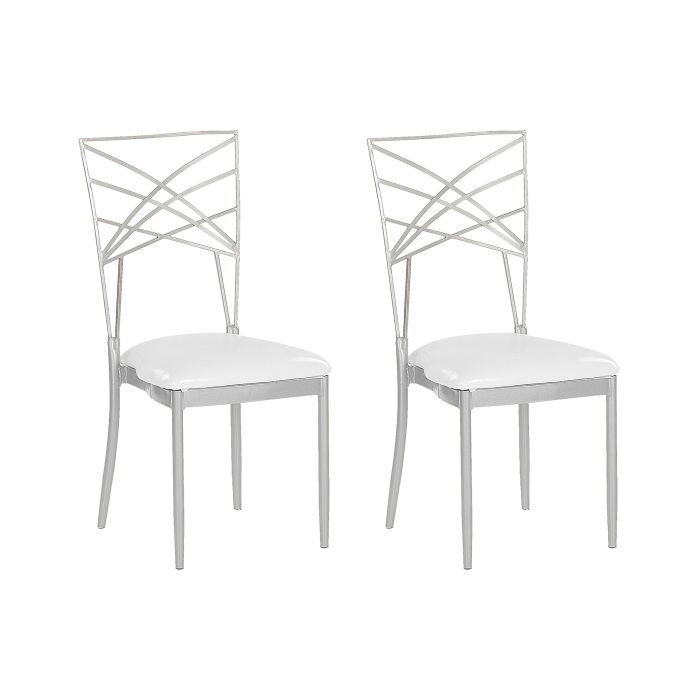 Set of 2 Dining Chairs Silver GIRARD
