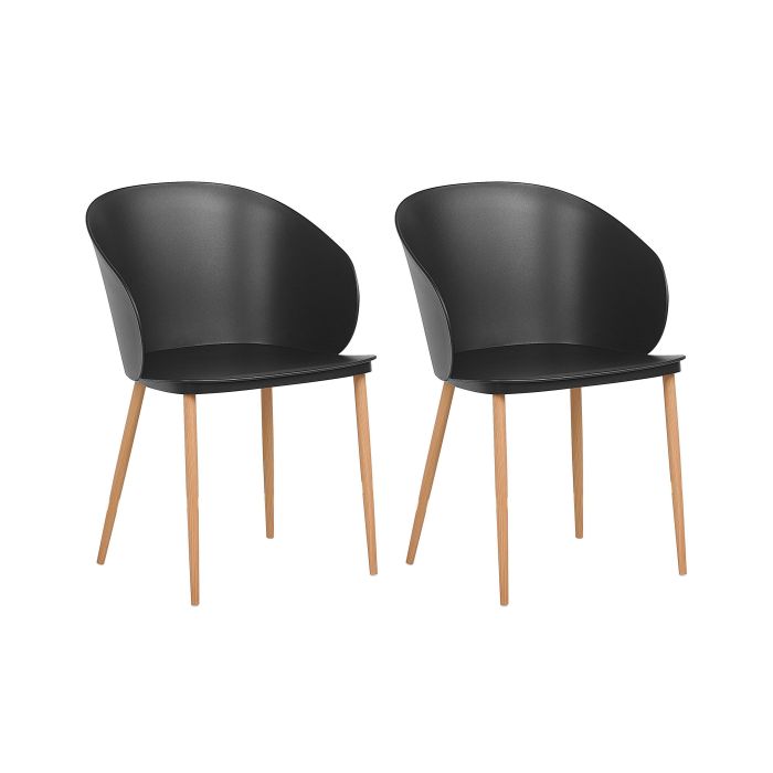 Set of 2 Dining Chairs Black BLAYKEE
