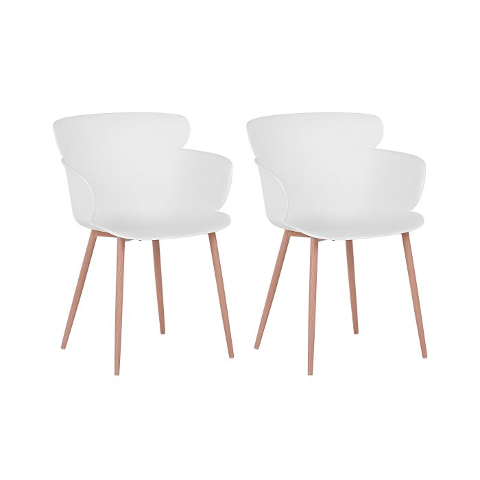 Set of 2 Dining Chairs White SUMKLEY