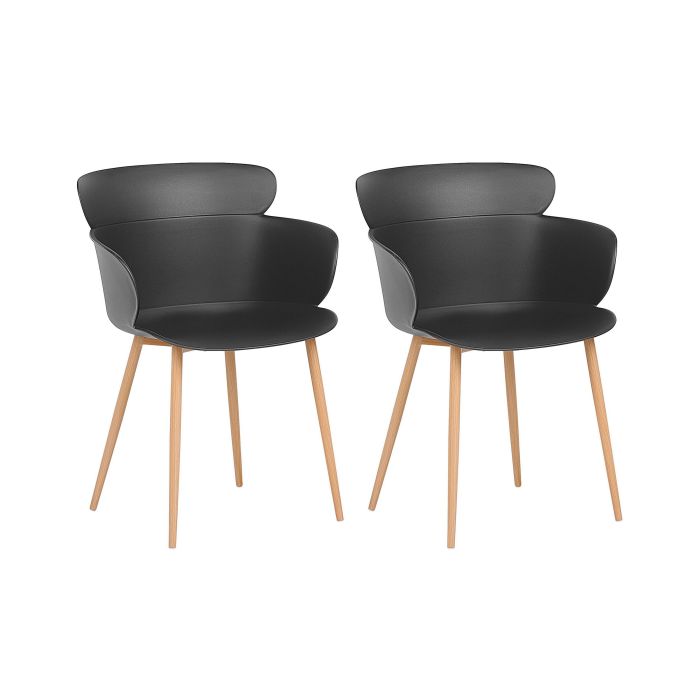 Set of 2 Dining Chairs Black SUMKLEY