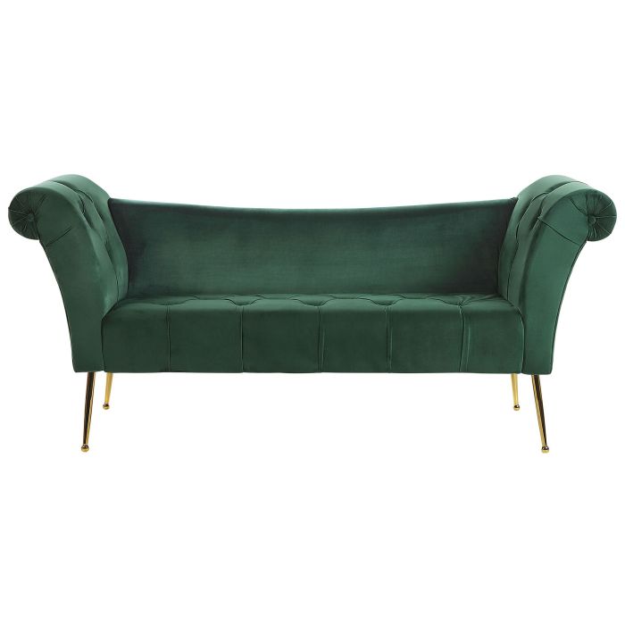 Velvet Chaise Lounge Green NANTILLY