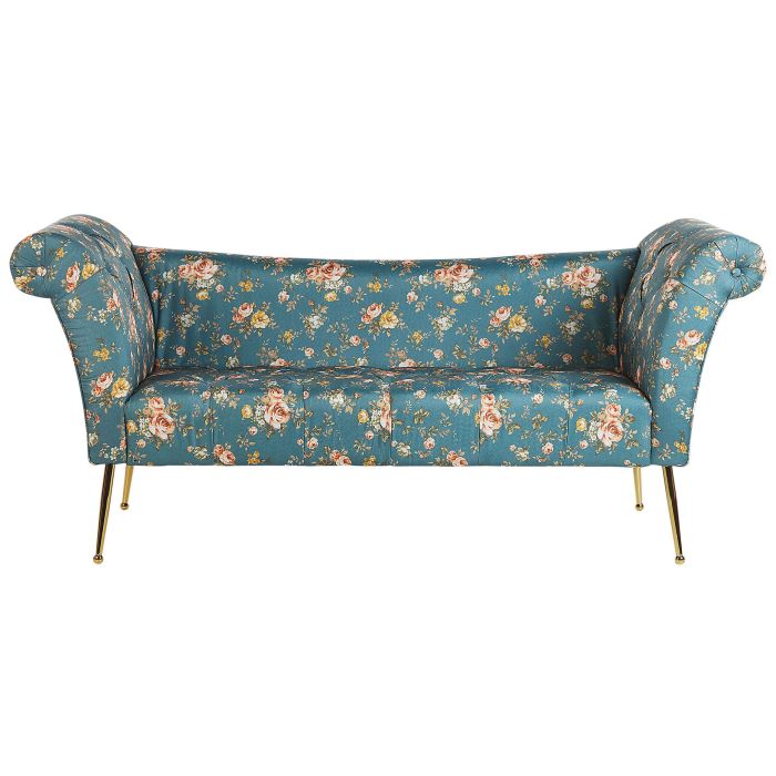 Chaise Lounge Floral Pattern Blue NANTILLY