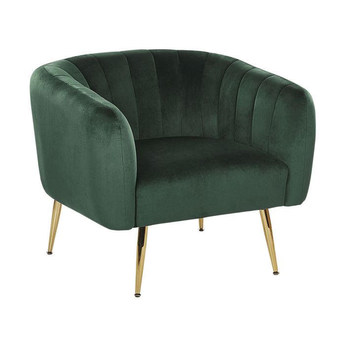 Velvet Armchair Green LACONIA