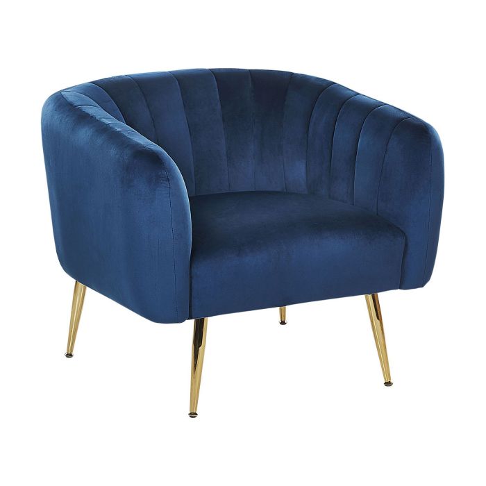 Velvet Armchair Blue LACONIA
