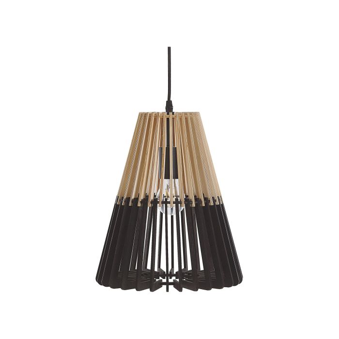 Pendant Lamp Light Wood Black CAVALLA