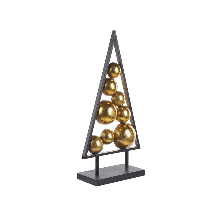Metal Tabletop Christmas Tree Black and Gold RANUA
