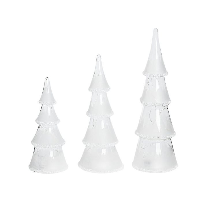 Set of 3 Decorative Christmas Trees with LED White KIERINKI