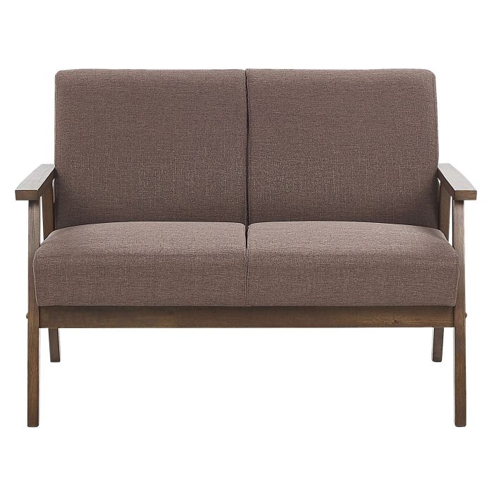 2 Seater Fabric Sofa Brown ASNES