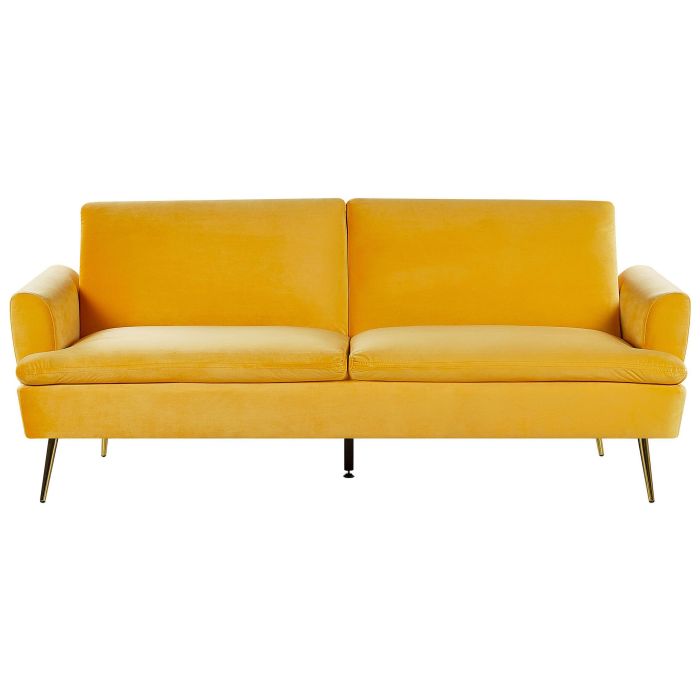 Velvet Sofa Bed Yellow VETTRE
