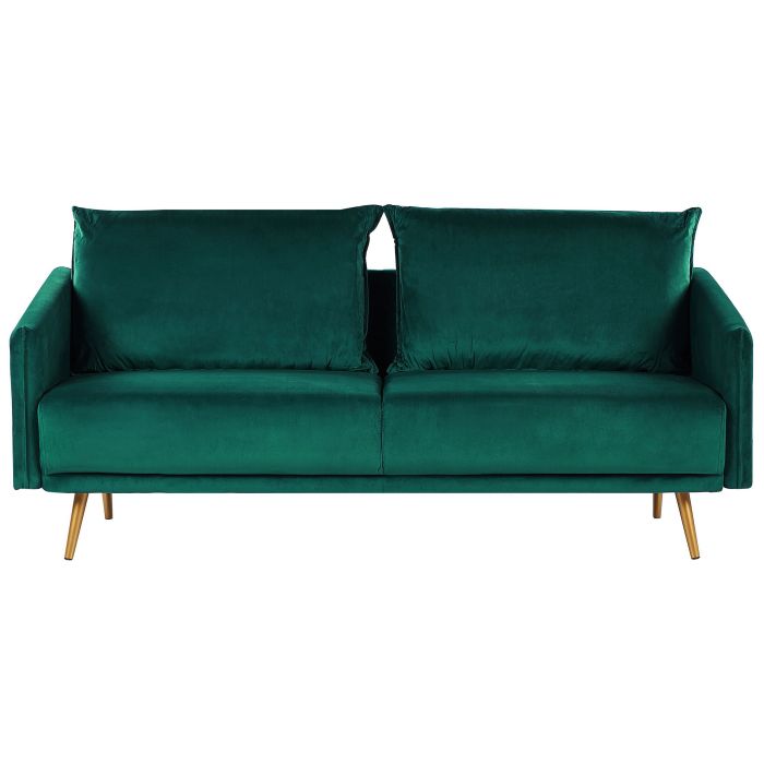 3 Seater Velvet Sofa Emerald Green MAURA