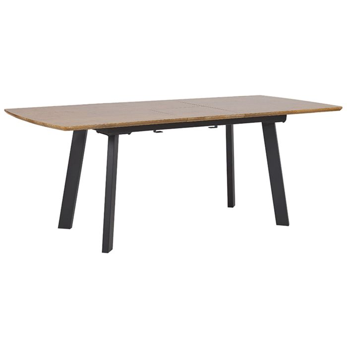 Extending Dining Table 160/200 x 90 cm Dark Wood and Black SALVADOR