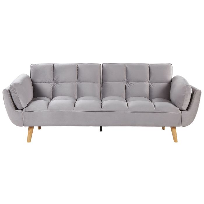 Velvet Sofa Bed Light Grey ASBY