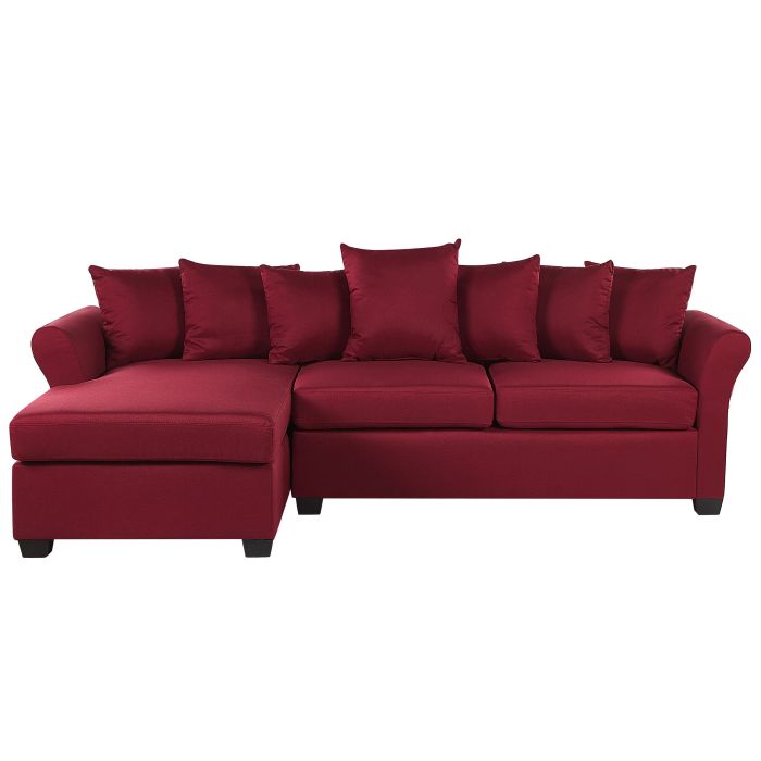 Right Hand Corner Sofa Dark Red VIKNA