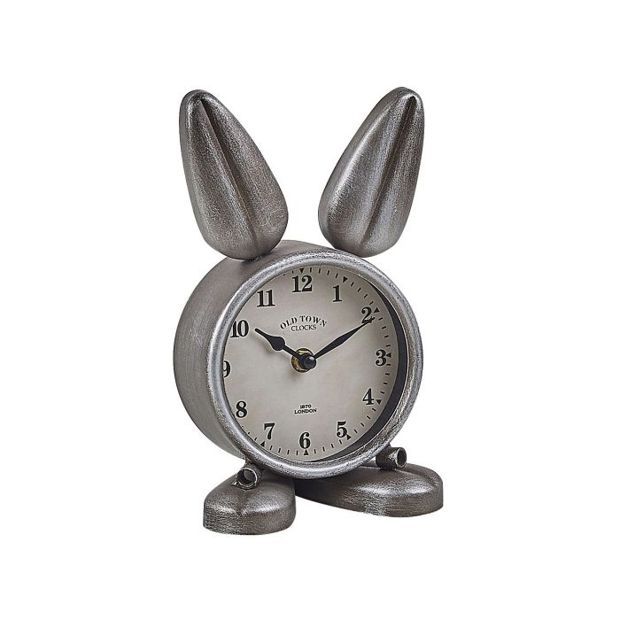 Iron Table Clock Bunny Silver THUSIS