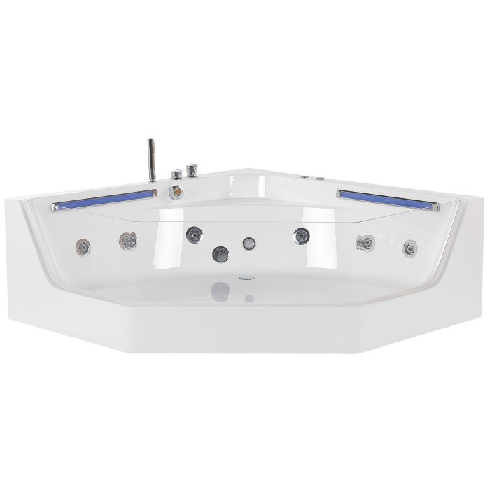 Whirlpool Bath with LED 2110 x 1500 mm White CACERES