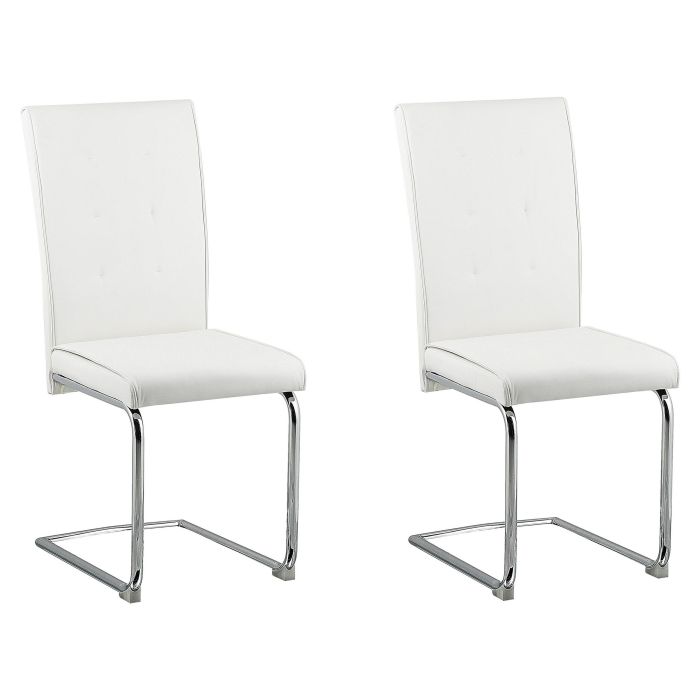 Set of 2 Faux Leather Dining Chairs Off-White ROVARD