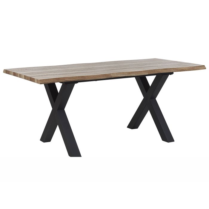 Extending Dining Table 140/180 x 90 cm Light Wood and Black BRONSON