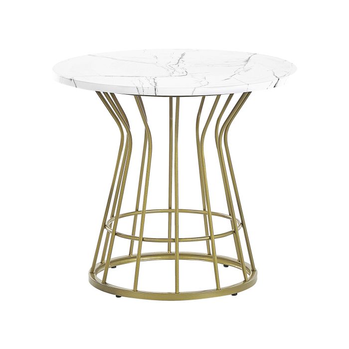 Wire Frame Marble Effect Coffee Table White with Gold CONCAN