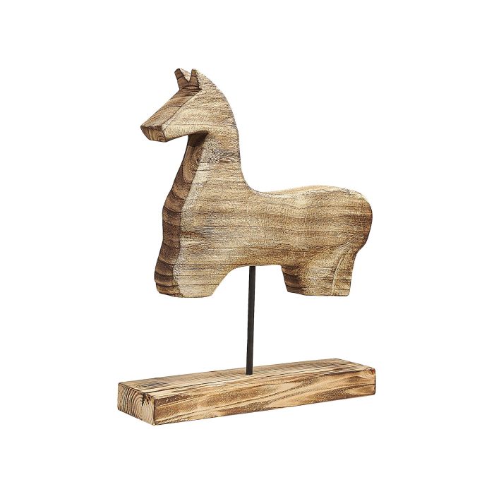 Decorative Horse Figurine Light Wood COLIMA