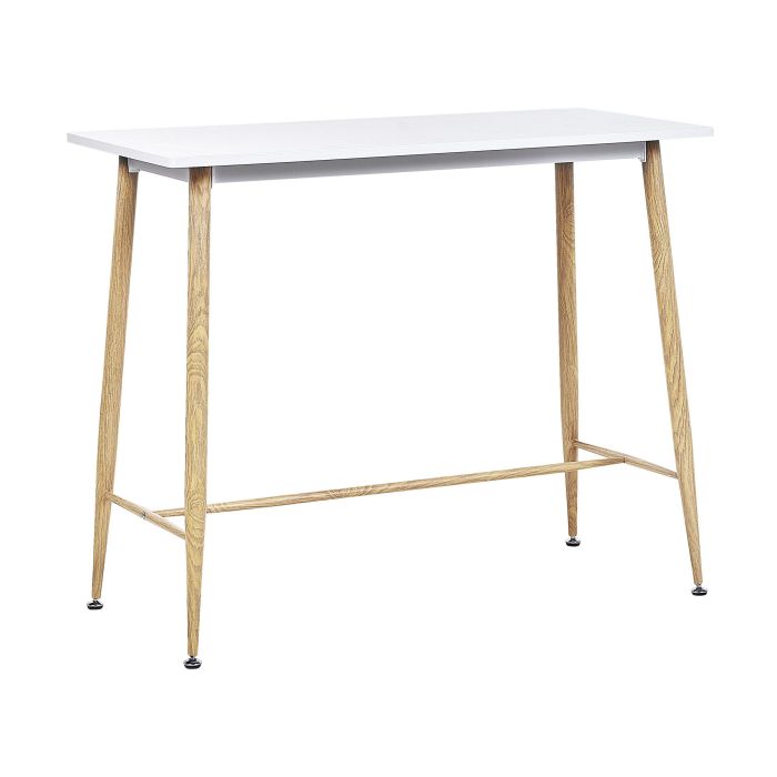 Bar Table 90 x 50 cm White and Light Wood CHAVES