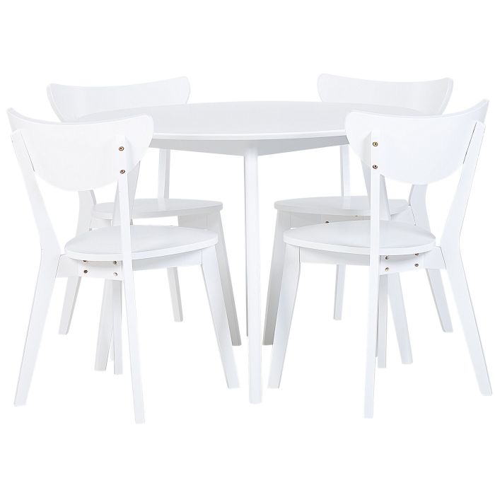 4 Seater Dining Set White ROXBY