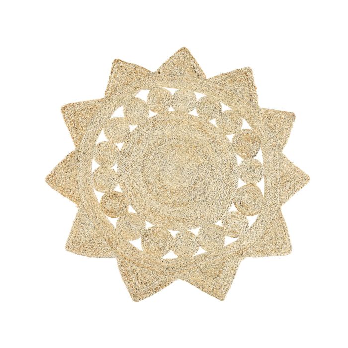 Round Jute Area Rug 120cm Beige