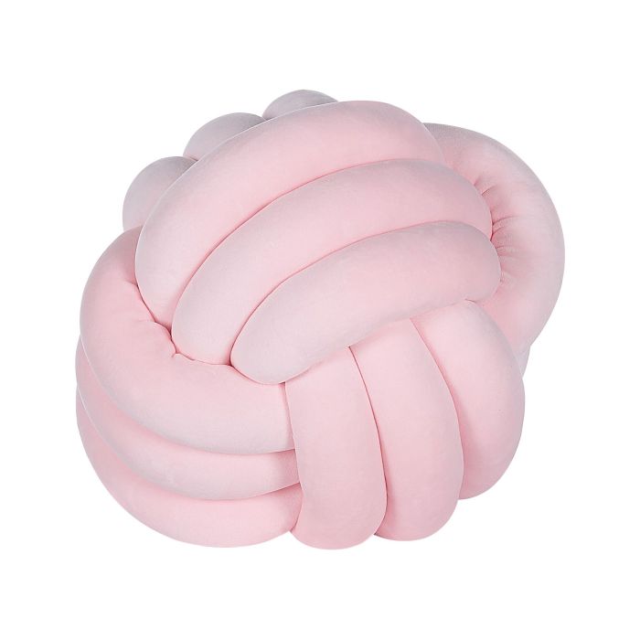 Velvet Knot Cushion 30x30cm Pink