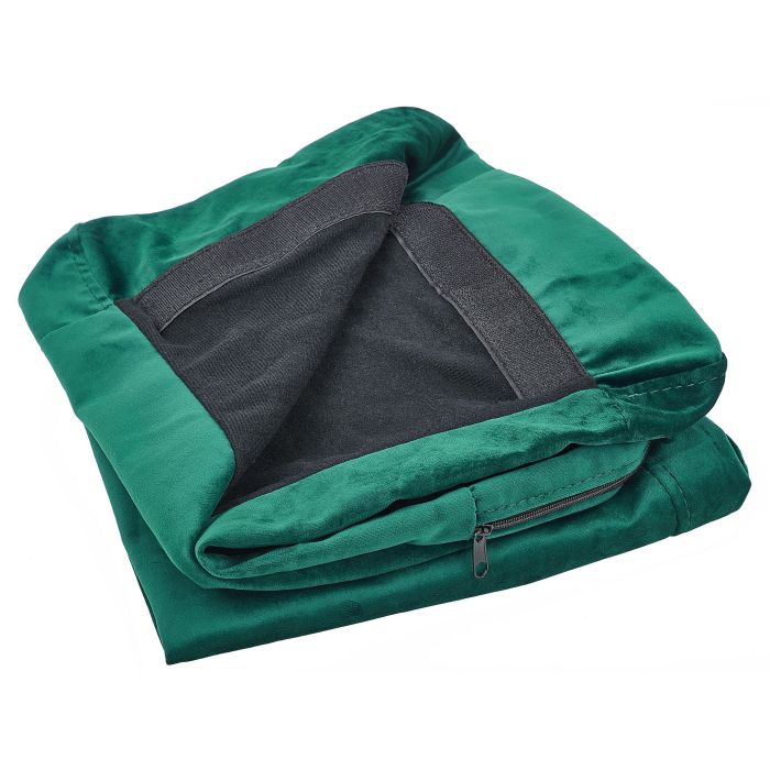 Velvet 2-Seater Sofa Cover Green BERNES