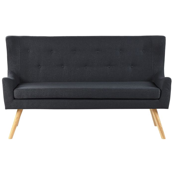 2 Seater Fabric Kitchen Sofa Black SKIBBY