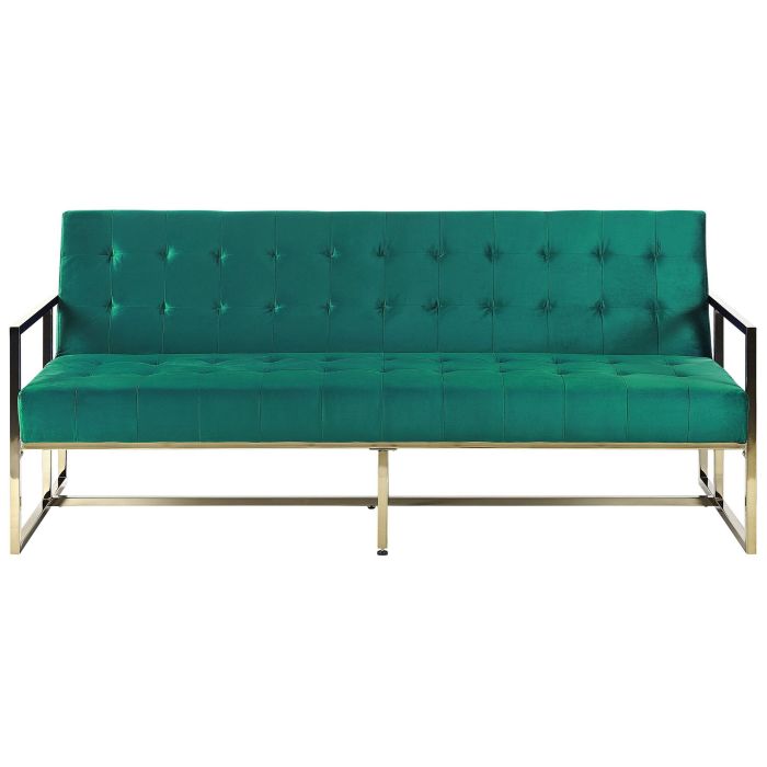 Velvet Sofa Bed Green MARSTAL