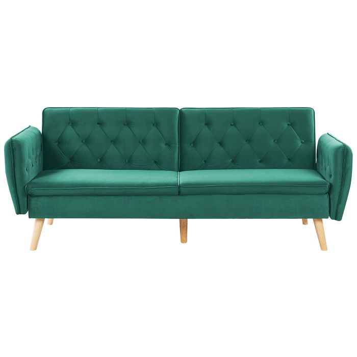 Velvet Sofa Bed Dark Green BARDU