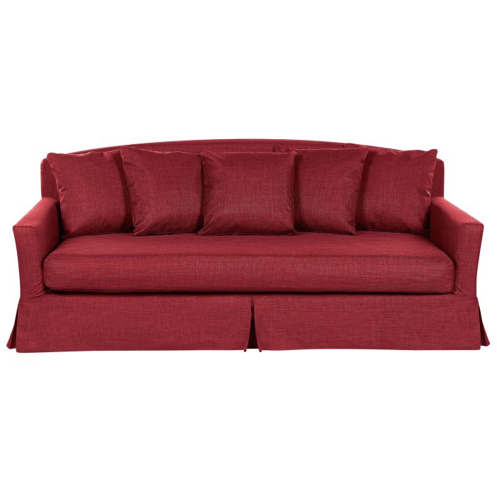3 Seater Fabric Sofa Red GILJA