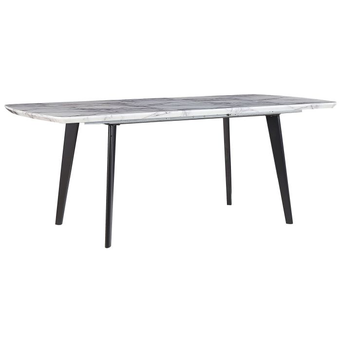 Extending Dining Table 160/200 x 90 cm Marble Effect with Black MOSBY