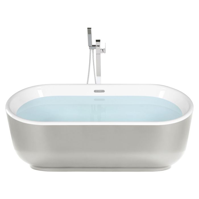 Freestanding Bath 1700 x 800 mm Silver PINEL