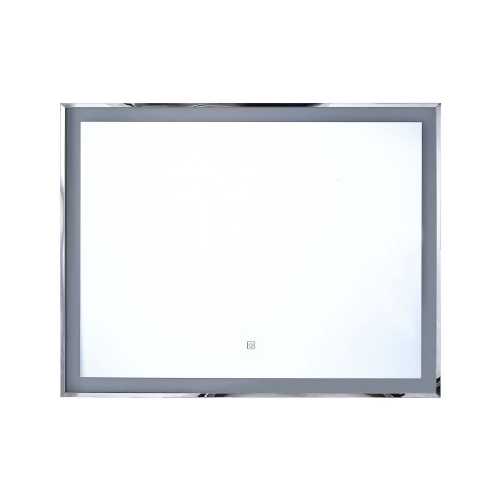 LED Wall Mirror 90x70cm Silver