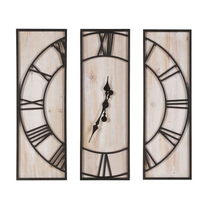 Wall Clock 75x75cm Light Wood