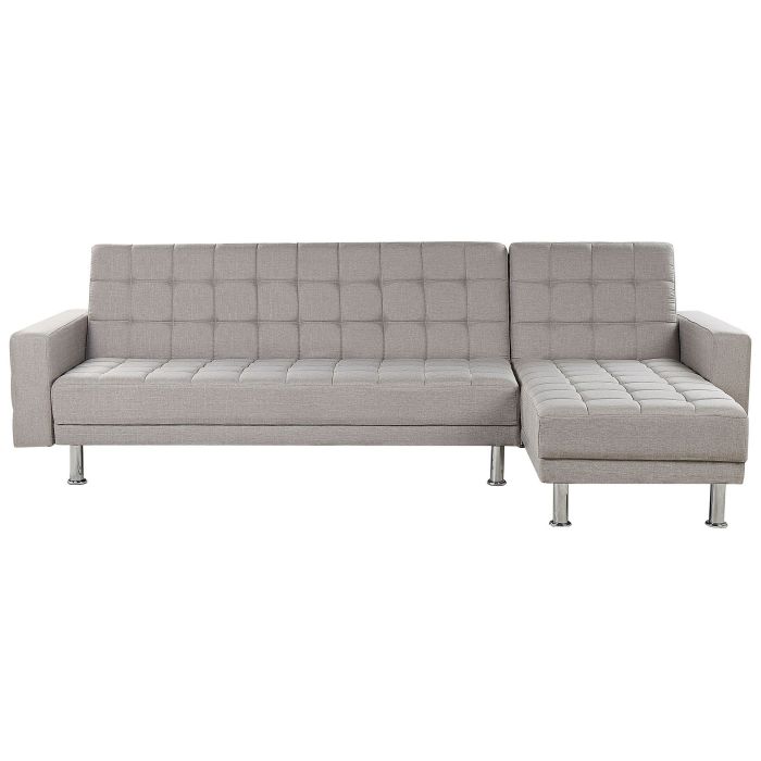 Fabric Corner Sofa Bed Light Grey NESSET